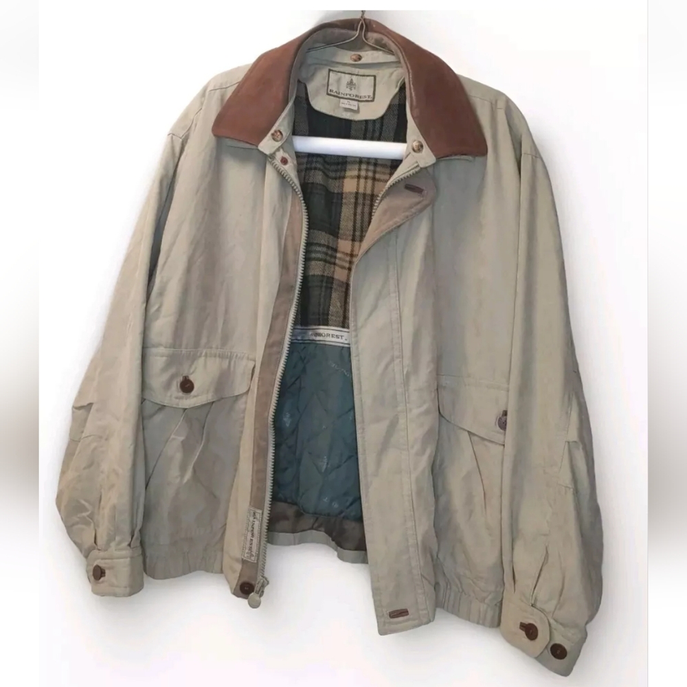 Canvas Barn Field Chore Jacket Men XL Drab Green Zip Out Liner Y2k Streetwear